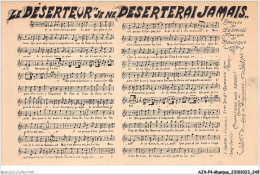 AJXP4-0462 - MUSIQUE - LE DESERTEUR JE NE DESERTERAI JAMAIS - Musik Und Musikanten