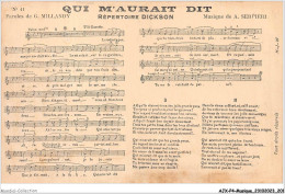 AJXP4-0440 - MUSIQUE - QUI M'AURAIT DIT - Repertoire DICKSON - Music And Musicians