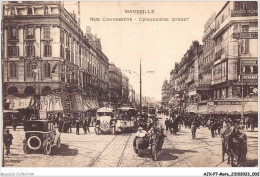 AJXP7-0673 - MOTO - MARSEILLE - Rue Cannebiere SIDE CAR - Motorfietsen