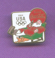 Rare Pins Coca Cola Pere Noel Jeux Olympiques Usa 1964    T134 - Coca-Cola