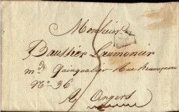 Lettre De Paris Pour Angers, 1809 - 1801-1848: Précurseurs XIX