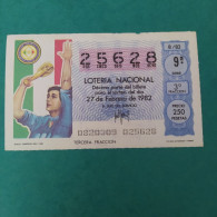 DÉCIMO DE LOTERÍA 1982  ITALIA CAMPEON MUNDIAL 1934 Y 1938 LOTERIE 1982  Spain World Cup Lottery 1982 - Altri & Non Classificati