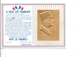 CARTE DE SOUSCRIPTION MEMORAIL DE GAULLE COLOMBEY 1971 - Matasellos Conmemorativos