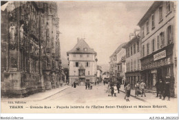 ALE2P10-68-0301 - THANN - Grande-rue - Façade Latérale De L'église Saint-thiébaut Et Maison Erhardt  - Thann