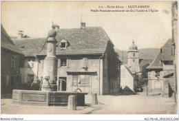 ALE2P8-68-0104 - Haute-alsace - SAINT-AMARIN - Vieille Fontaine Surmontée Du Coq Gaulois Et L'église  - Saint Amarin