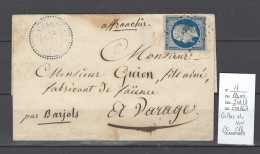 France - Lettre CALLAS DU VAR - PC586 - Type 22 - 1855 - 1849-1876: Période Classique