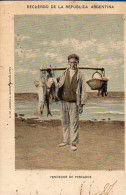 Argentina, Buenos Aires, 1900, Vendedor De Pescado (peddler), Used Postcard  (210) - Argentinië