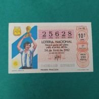 DÉCIMO DE LOTERÍA 1982 ARGENTINA CAMPEON MUNDIAL 1978 LOTERIE 1982  Spain World Cup Lottery 1982 - Otros & Sin Clasificación