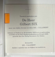 Devotie DP - Overlijden Gilbert Six - Callebert - Torhout 1932 - 2009 - Obituary Notices