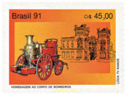 169938 MNH BRASIL 1991 HOMENAJE AL CUERPO DE BOMBEROS DE SAO PAULO - Ungebraucht