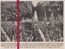 Liège - Funérailles Du Président Anciens Combattants François Piette - Orig. Knipsel Coupure Tijdschrift Magazine - 1937 - Sin Clasificación