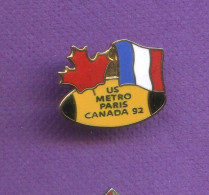 Rare Pins  Rugby  Canada France  Us Metro Paris 1992  Egf  T139 - Rugby