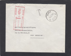 LETTRE DE NIMY SANS AFFRANCHISSEMENT POUR BRUXELLES,TAXEE A 7 FRANCS A L'ARRIVEE,1971. - Covers & Documents