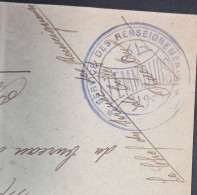 Cachet ZEMMOURS SERVICE DES RENSEIGNEMENTS Sur Env En Franchise Militaire Obl Trésor Et Postes 215 > Fort Petit Jean - Bolli Militari A Partire Dal 1900 (fuori Dal Periodo Di Guerra)