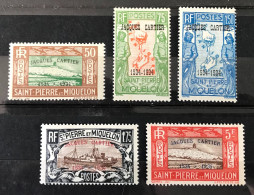 Lot De 5 Timbres Neufs* Saint Pierre Et Miquelon 1934 Yt N° 159a À 159 E - Ungebraucht