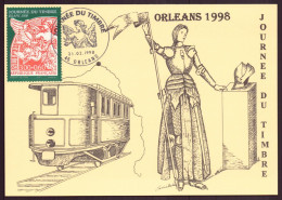 France, FDC, Carte Du 21 Février 1998 à Orléans " Journée Du Timbre " - 1990-1999