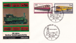 Deutschland Germany Berlin: 18.01.1971 FDC -Berliner Verkehrsmittel - Treni