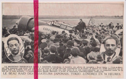 Croydon - Reception Des Aviateurs Japonais - Orig. Knipsel Coupure Tijdschrift Magazine - 1937 - Ohne Zuordnung