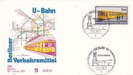 Deutschland Germany Berlin: 18.01.1971 FDC -Berliner Verkehrsmittel - Treni