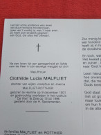Doodsprentje Clothilde Lucia Malfliet / Hamme 9/12/1901 Zele 13/7/1996 ( D.v. Josephus Malfliet En Joanna Rotthier ) - Godsdienst & Esoterisme