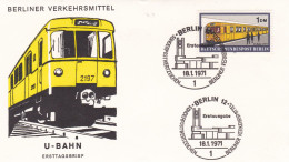 Deutschland Germany Berlin: 18.01.1971 FDC -Berliner Verkehrsmittel - Eisenbahnen