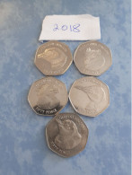 2018 FALKLAND ISLANDS  CIRCULATED 5 X PENGUIN 50p COINS - Falklandeilanden