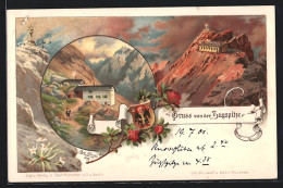 Lithographie Berghütte Auf Der Zugspitze Bei Gewitterstimmung, Münchner Haus  - Te Identificeren