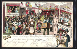 Lithographie Lützeler Kirmes 1899, Volksfest, Leierkasten  - Autres & Non Classés