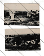 Guerre 14/18 - Lot De 2 CP - Fort De LONCIN ( Liège ) Canon, Coupole, Obusier RUINE (B374) - Guerre 1914-18