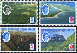 324207 MNH HONDURAS BRITANICA 1966 CENTENARIO DEL CORREO - Honduras Britannico (...-1970)