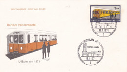 Deutschland Germany Berlin: 18.01.1971 FDC -Berliner Verkehrsmittel - Trains