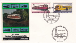 Deutschland Germany Berlin: 18.01.1971 FDC -Berliner Verkehrsmittel - Trains