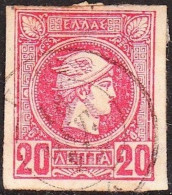 GREECE Cancellation ΠΟΡΟΣ Type III On Small Hermes Head  20 L Carmine Vl. 101 - Gebraucht