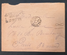 Cachet Dateur De Vaguemestre HOPITAL TEMPORAIRE N°17 BERNAY Du 9 10 16 Sur Enveloppe En Franchise Militaire - WW I