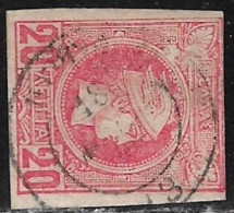 GREECE Cancellation ΠΥΡΓΟΣ 13 Type III On 1889-1891 Small Hermes Heads 20 L Red Imperforated Vl. 91 - Gebruikt