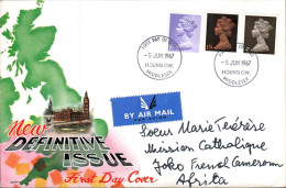 GB LETTRE FDC TYPE MACHIN POUR LE CAMEROUN 1967 - 1952-1971 Em. Prédécimales