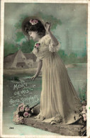 O6 - Carte Postale Fantaisie - Femme - Merci De Vos Bons Souhaits - OTO - Women