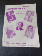 Ancienne Partition De Musique Boléros Je N'aimerai Que Toi Le Petit Chemin - Otros & Sin Clasificación