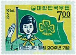 38664 MNH COREA DEL SUR 1966 20 ANIVERSARIO DEL ESCULTISMO FEMENINO EN COREA - Corea Del Sud