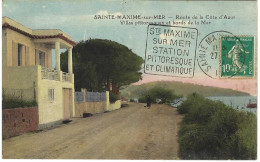 Sainte Maxime Sur Mer Route De La Cote D'Azur Villas Pittoresques Et Bords De La Mer, Rare - Sainte-Maxime