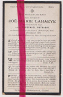 Devotie Doodsprentje Overlijden - Zoê Lahaeye Echtg Theophiel Rotsaert - Hondschote 1878 - Gistel 1920 - Esquela