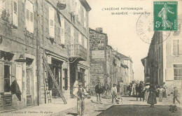 SAINT AGREVE GRANDE RUE AVEC GENDARME - Saint Agrève