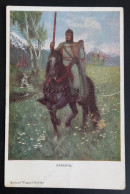 #15   Österreich 1928 Künstlerkarte Parsifal / Kreuzritter Auf Pferd. Richard Wagner Zyklus. Original Gemälde Von Ferd L - Historical Famous People