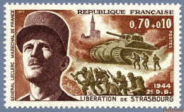 Timbre De 1969 Série De La Libération Libération De Strasbourg Par Le Général Leclerc  N° 1608 - Neufs