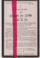 Devotie Doodsprentje Overlijden - Auguste De Wilde Wedn Maria De Vos - Heusden 1841 - 1916 - Décès