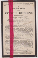 Devotie Doodsprentje Overlijden - Petrus Dierens Echtg Rosalie Verstuift - Wetteren 1840 - 1914 - Décès
