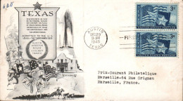 USA ETATS UNIS LETTRE FDC POUR LA FRANCE - TEXAS 1945 - 1941-1950