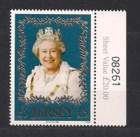 Jersey 2006 Yvertn° 1279 *** MNH Cote 25 € Reine Elizabeth II Bleu-vert Du Bloc - Jersey