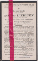 Devotie Doodsprentje Overlijden - August Dierickx Wedn Joanna Van Kerkhove - Wetteren 1843 - 1913 - Décès