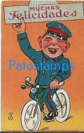 228014 ART ARTE THE POSTMAN ON A BICYCLE BIKE POSTAL POSTCARD - Unclassified